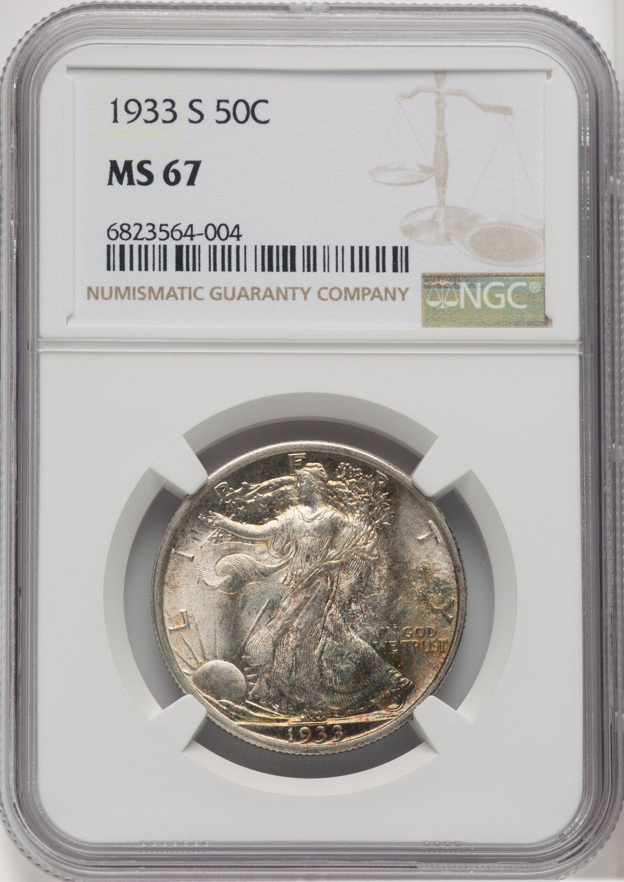 1933-S 50C Walking Liberty Half Dollar NGC MS67