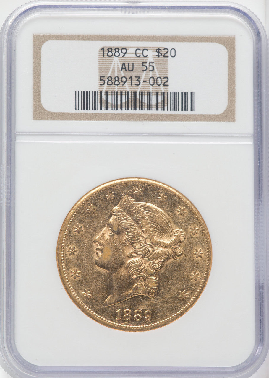 1889-CC $20 Liberty Double Eagle NGC AU55
