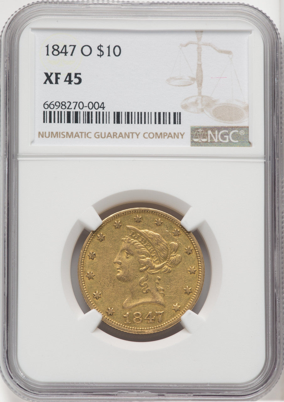 1847-O $10 Liberty Eagle NGC XF45