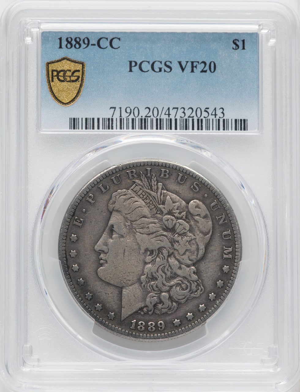 1889-CC $1 Morgan Dollar PCGS VF20