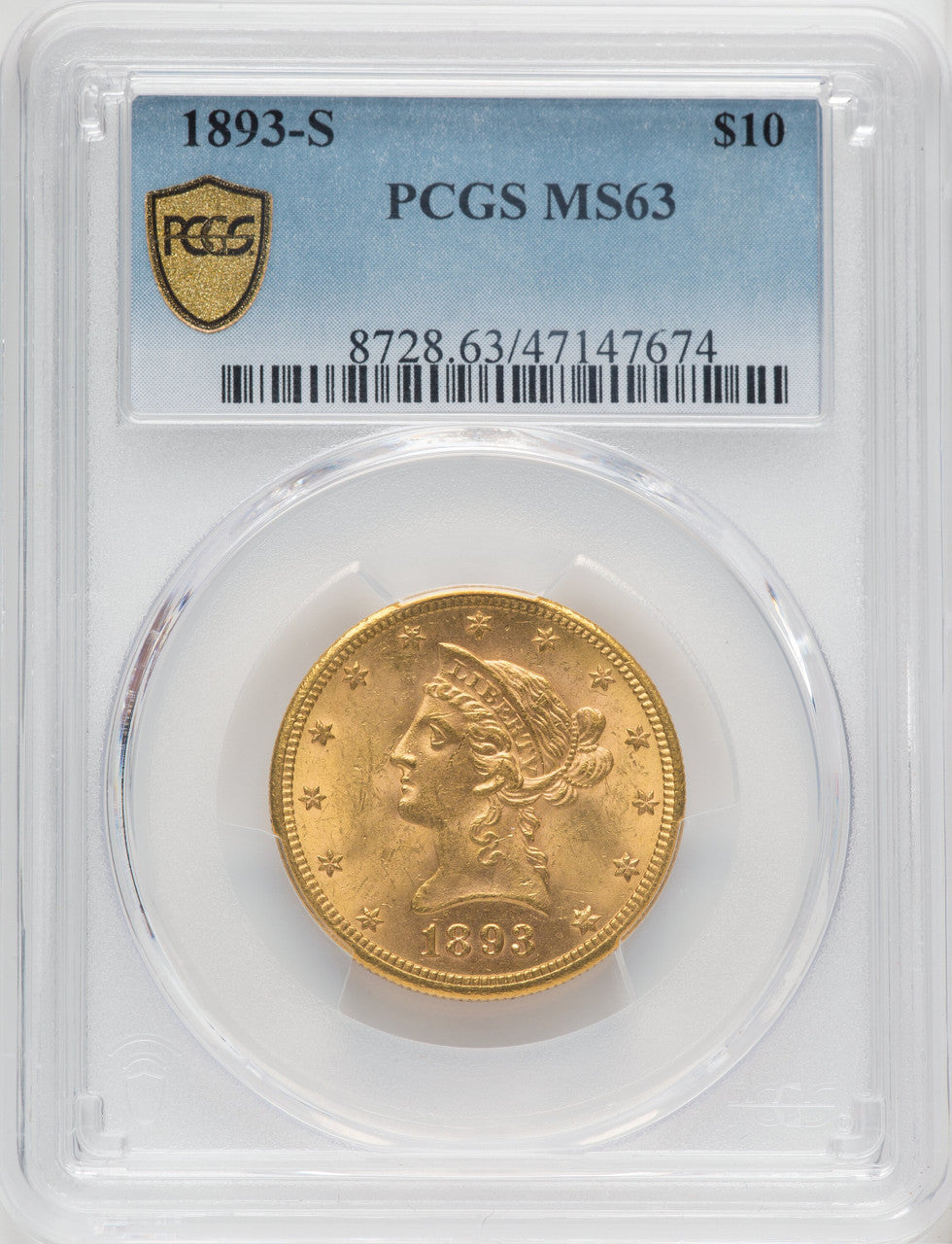 1893-S $10 Liberty Eagle PCGS MS63