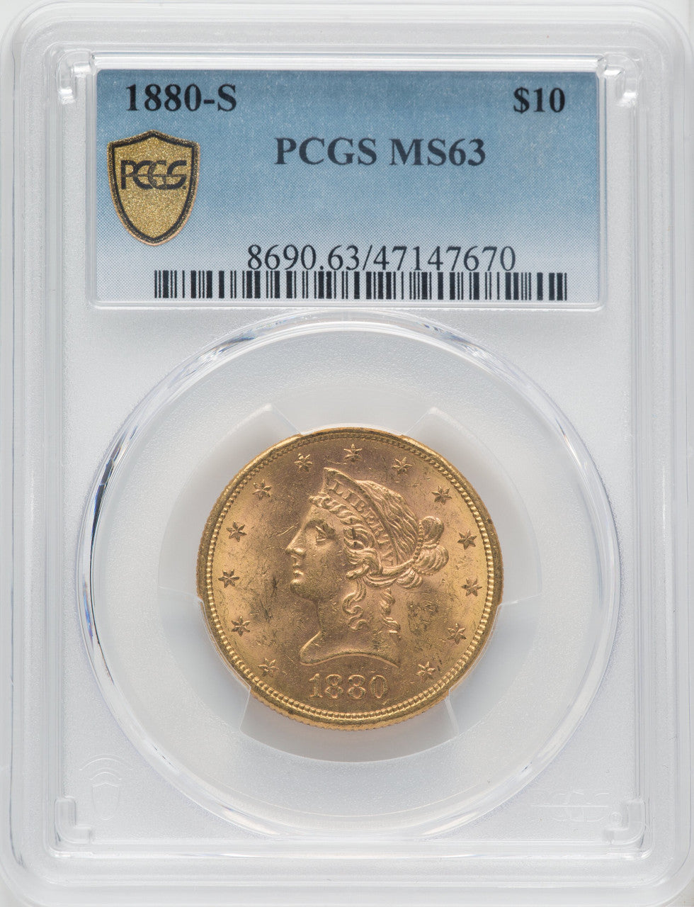 1880-S $10 Liberty Eagle PCGS MS63