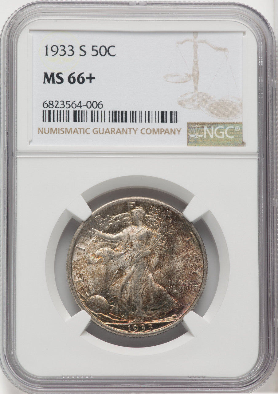 1933-S 50C Walking Liberty Half Dollar NGC MS66+