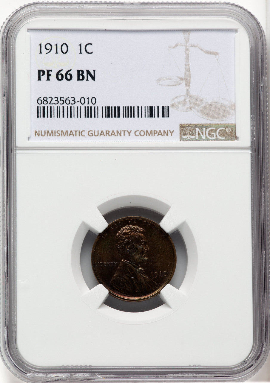 1910 1C BN Proof Lincoln Cent NGC PR66