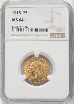 1915 $5 Indian Half Eagle NGC MS64+
