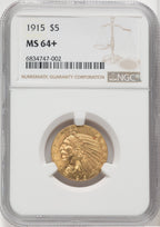 1915 $5 Indian Half Eagle NGC MS64+
