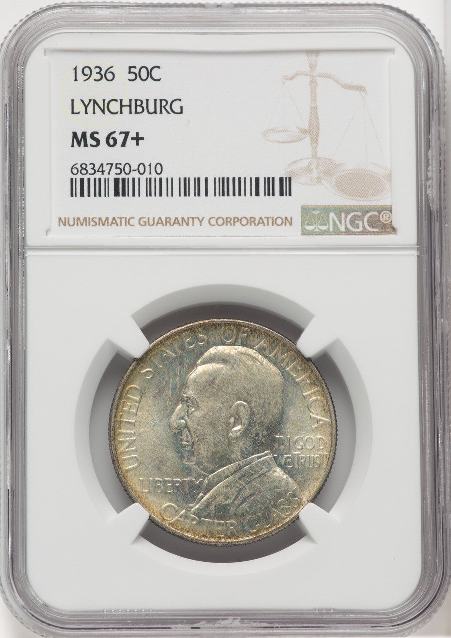 1936 50C Lynchburg Commemorative Silver NGC MS67+