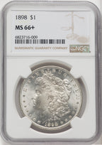 1898 $1 Morgan Dollar NGC MS66+