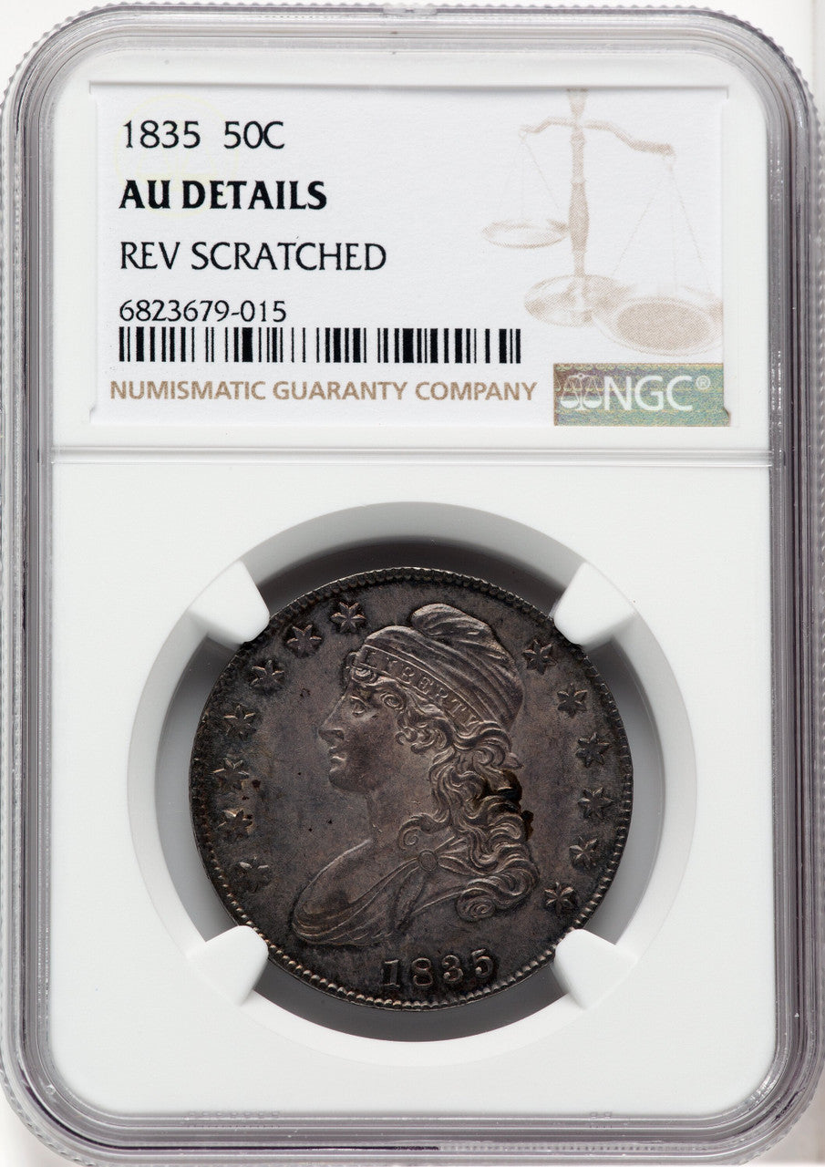 1835 50C Bust Half Dollar Details NGC AU50