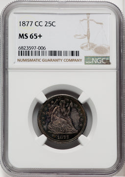 1877-CC 25C Seated Quarter NGC MS65+