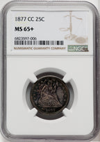1877-CC 25C Seated Quarter NGC MS65+