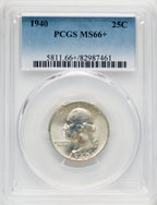 1940 25C Washington Quarter PCGS MS66+