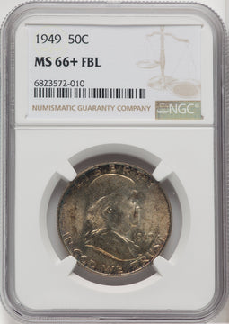 1949 50C FL Franklin Half Dollar NGC MS66+