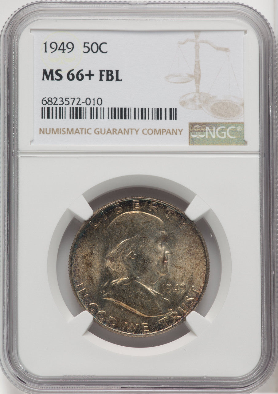 1949 50C FL Franklin Half Dollar NGC MS66+