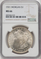 1921 $1 Morgan Morgan Dollar NGC MS66 (518448014)