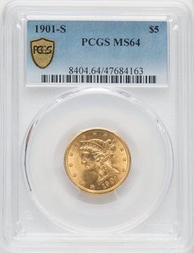 1901-S $5 Liberty Half Eagle PCGS MS64