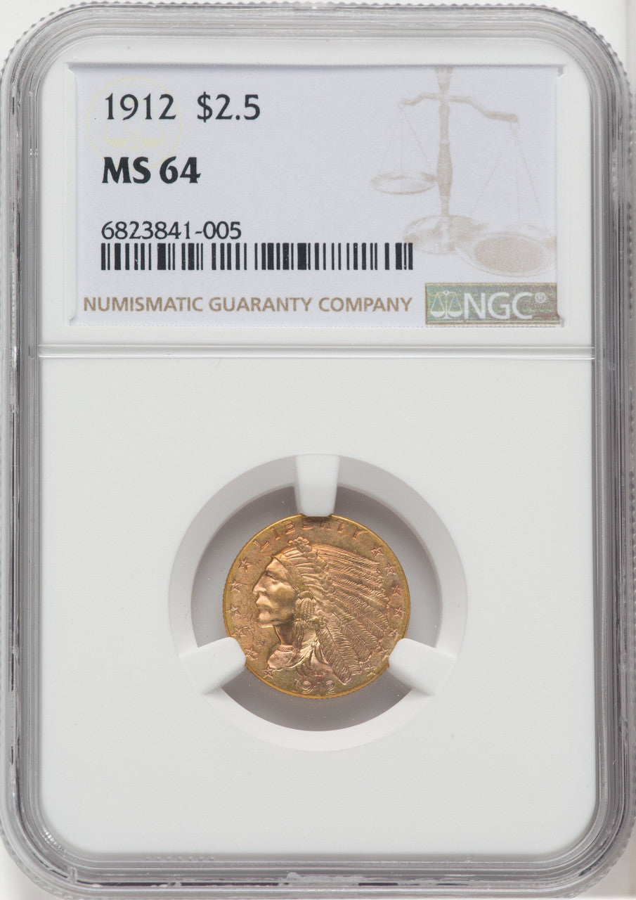 1912 $2.50 Indian Quarter Eagle NGC MS64