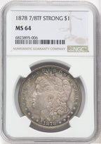 1878 7/8TF STRONG Morgan Dollar NGC MS64