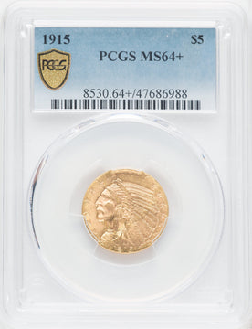 1915 $5 Indian Half Eagle PCGS MS64+