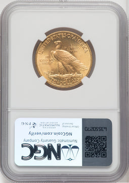 1908 $10 MOTTO Indian Eagle NGC MS66+
