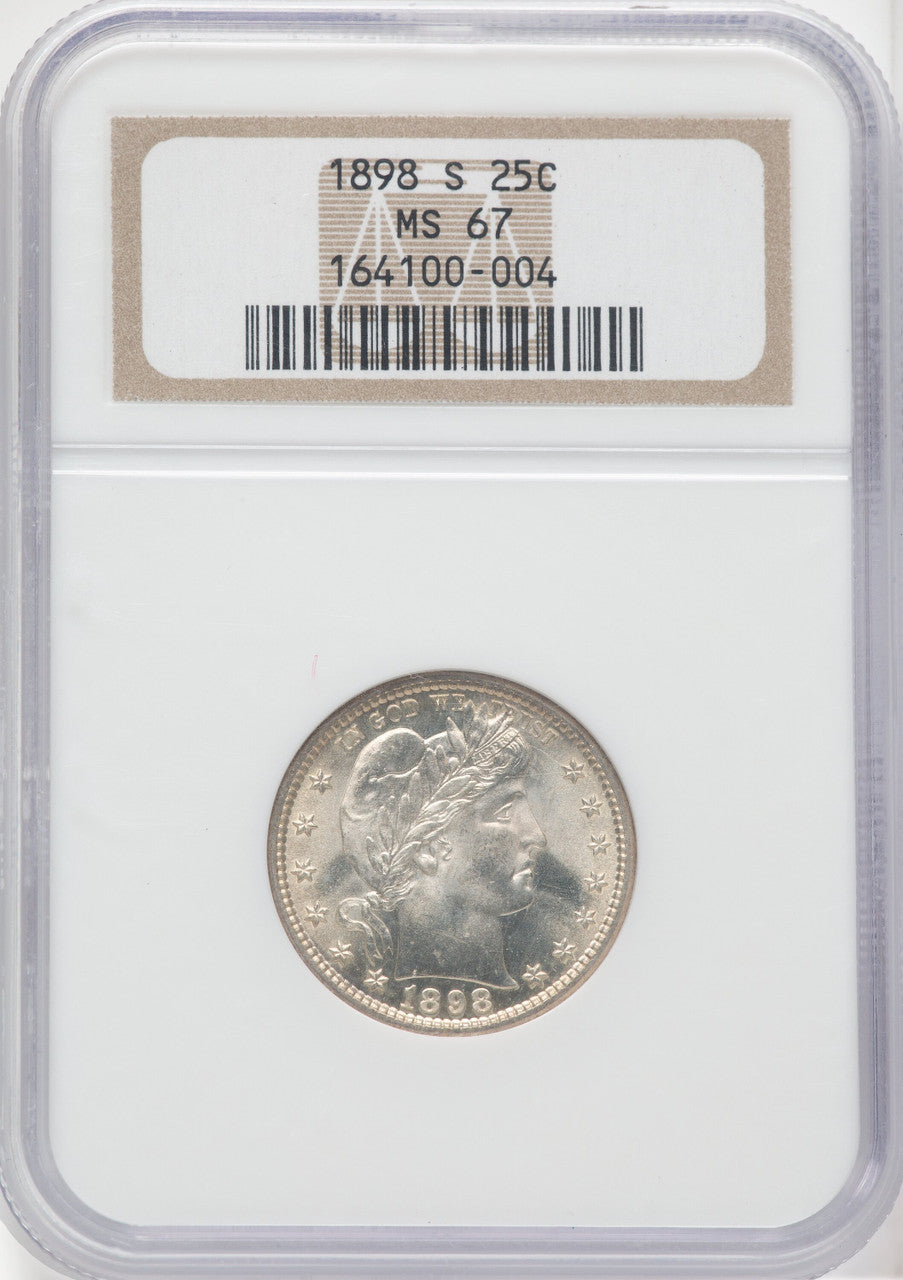 1898-S 25C Barber Quarter NGC MS67