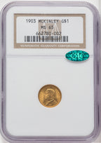 1903 G$1 MCKIN CAC Commemorative Gold NGC MS65