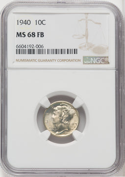 1940 10C FB Mercury Dime NGC MS68 (764244001)