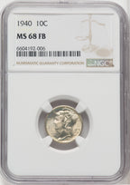 1940 10C FB Mercury Dime NGC MS68 (764244001)