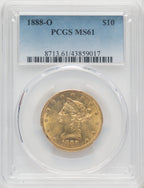 1888-O $10 Liberty Eagle PCGS MS61