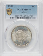 1936 50C Albany Commemorative Silver PCGS MS67+