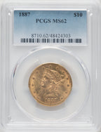 1887 $10 Liberty Eagle PCGS MS62