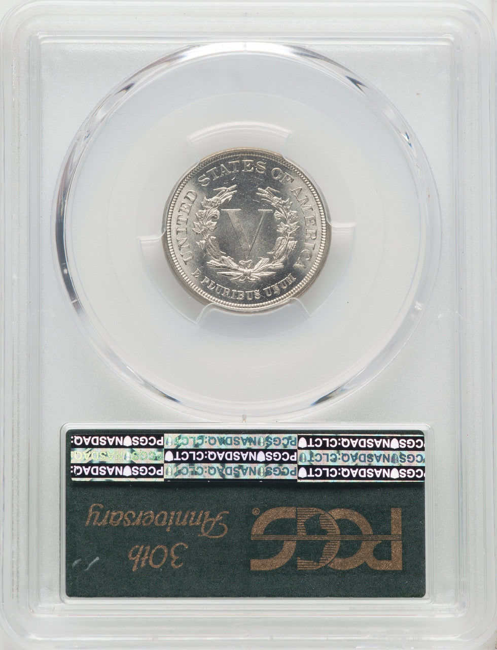 1883 5C NO CENTS CAC Liberty Nickel PCGS MS66