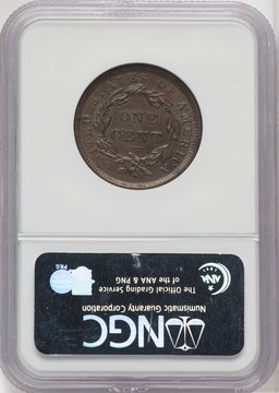1838 1C BN Large Cent NGC MS63