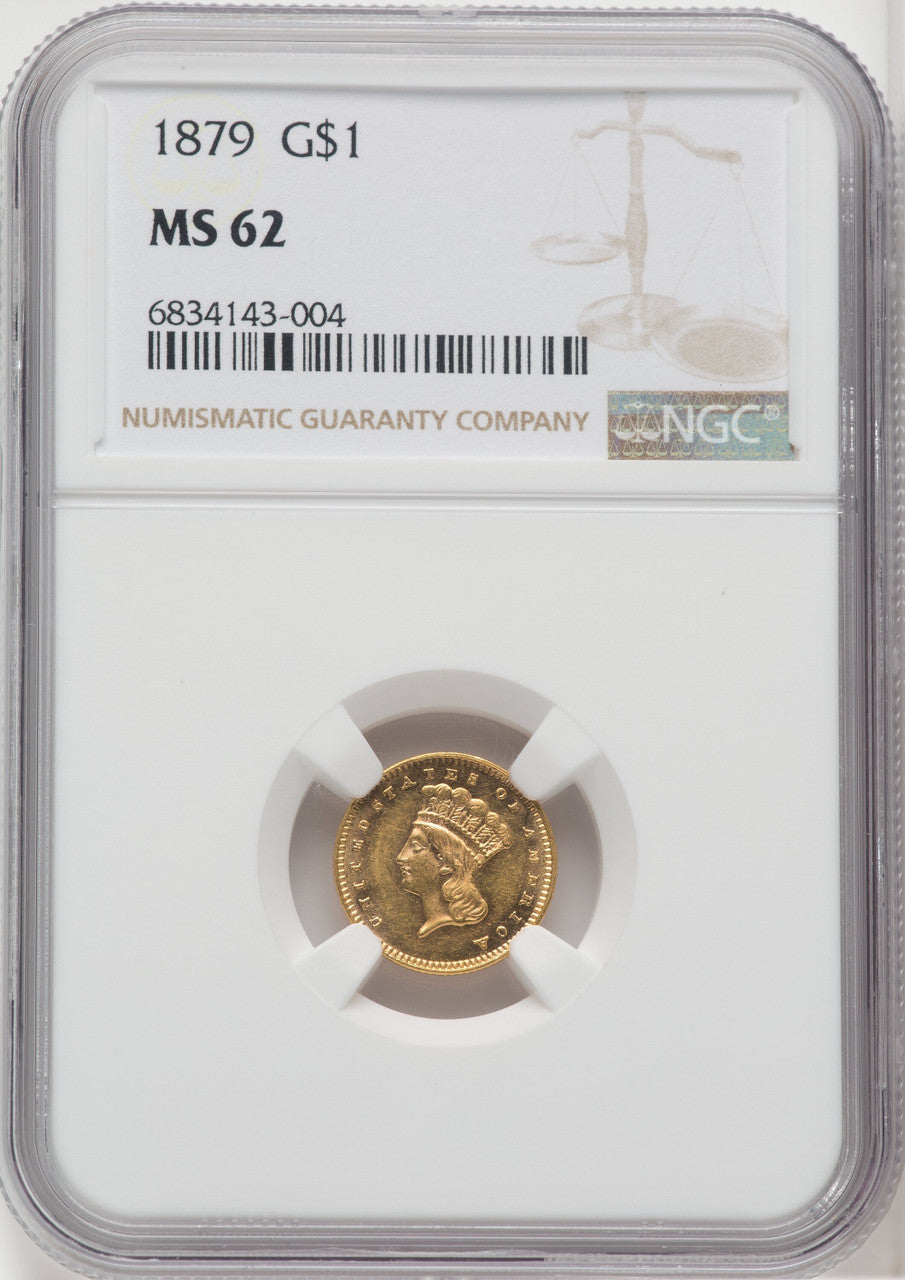 1879 G$1 Gold Dollar NGC MS62