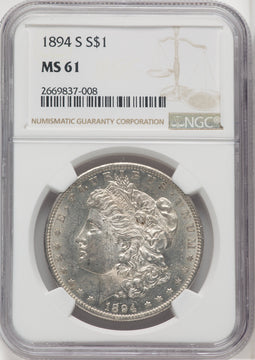 1894-S $1 Morgan Dollar NGC MS61
