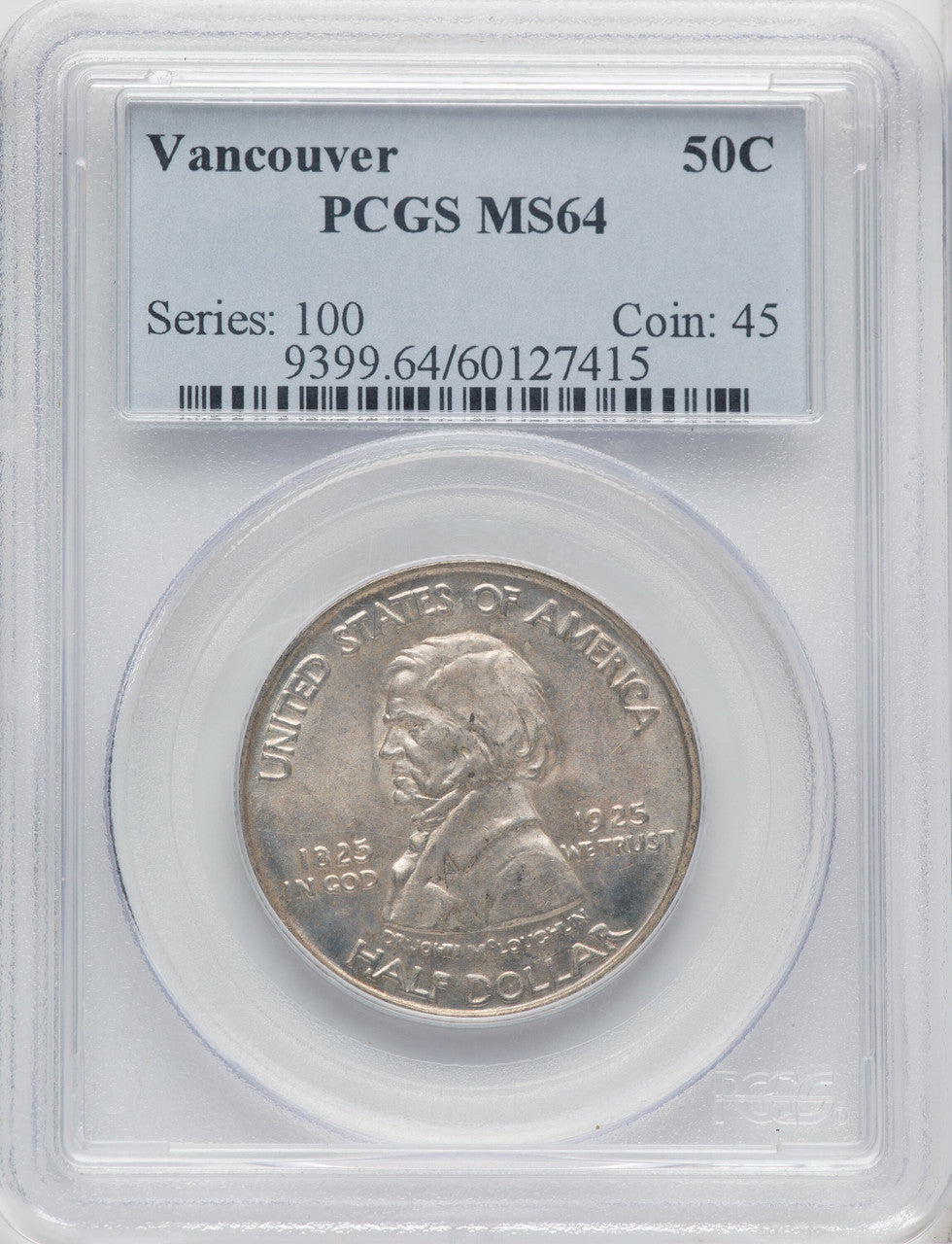 1925 50C Vancouver Commemorative Silver PCGS MS64 (766104144)
