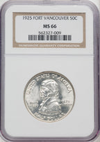 1925 50C Vancouver Commemorative Silver NGC MS66