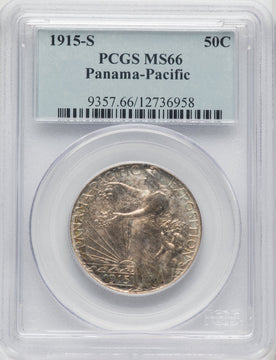1915-S 50C Panama-Pacific Commemorative Silver PCGS MS66