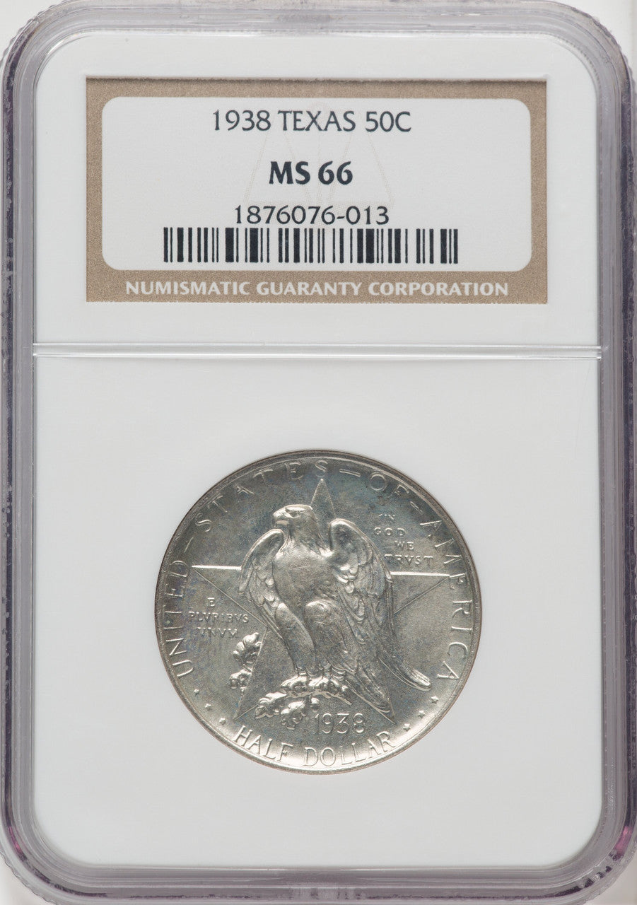 1938 50C Texas Commemorative Silver NGC MS66