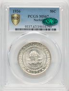 1936 50C Norfolk CAC Commemorative Silver PCGS MS67