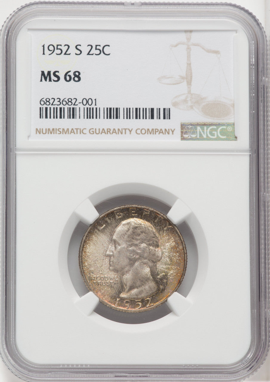 1952-S 25C Washington Quarter NGC MS68 (765494001)