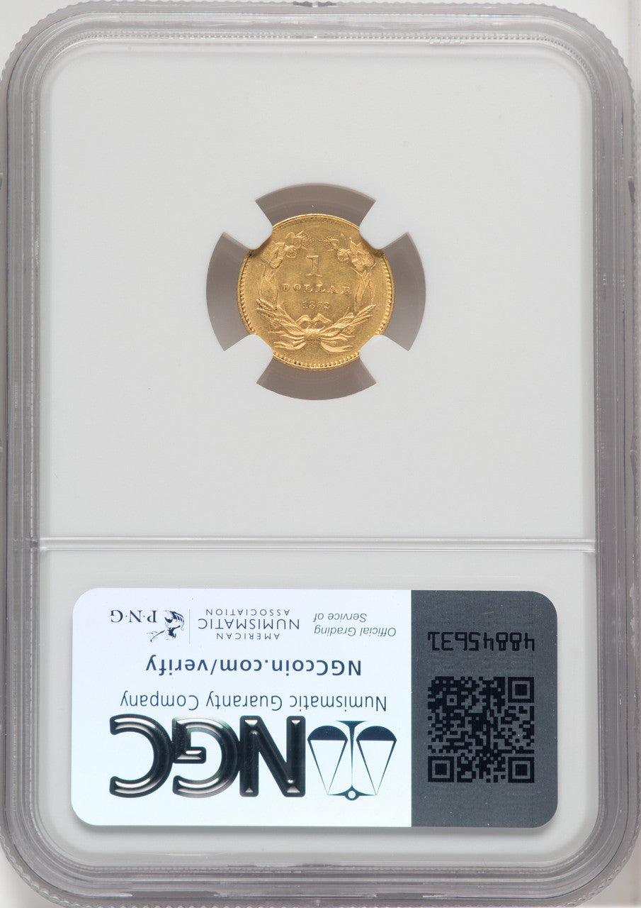 1862 G$1 Gold Dollar NGC MS65