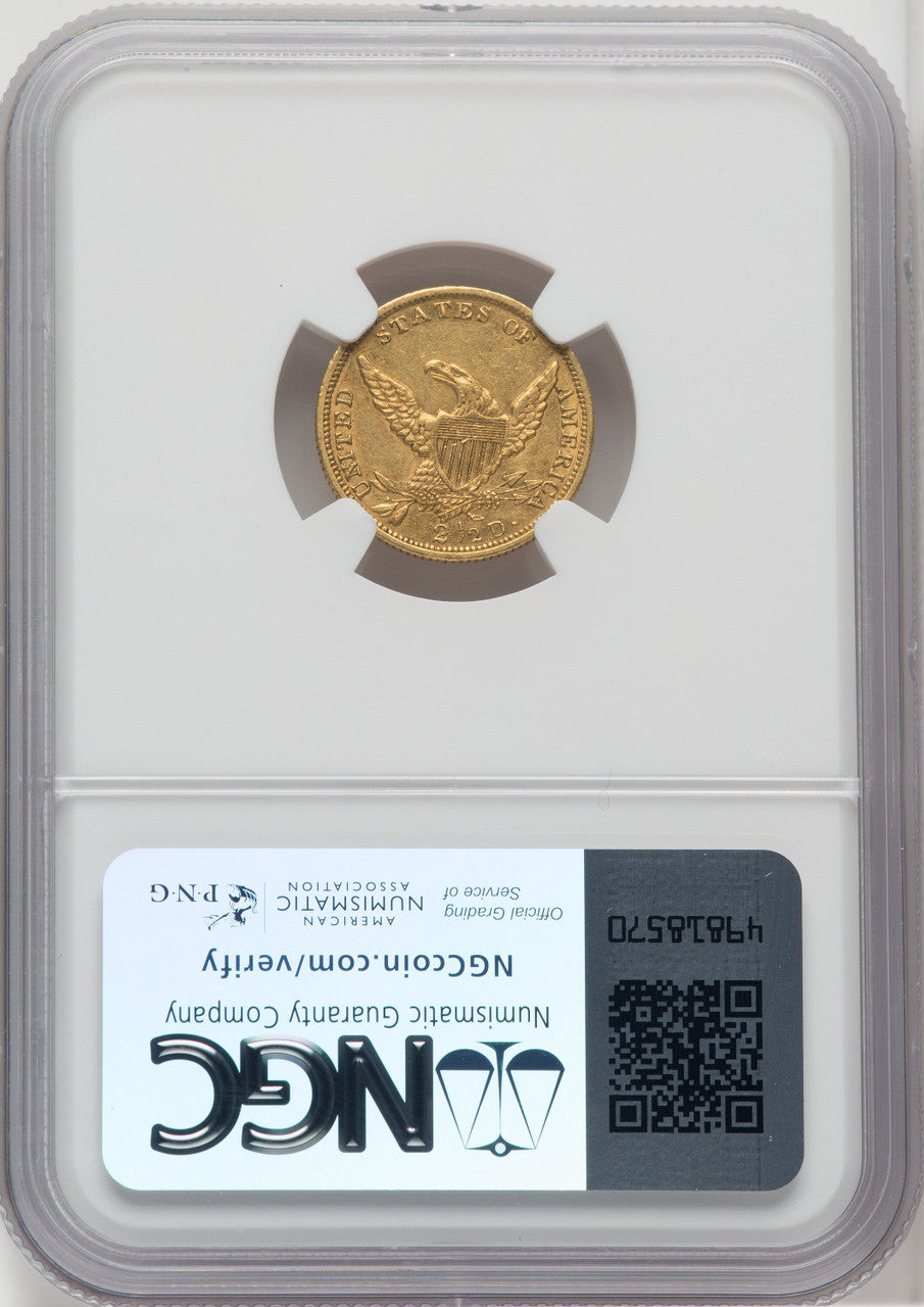 1838 $2.50 HM-1 Classic Quarter Eagle NGC AU58