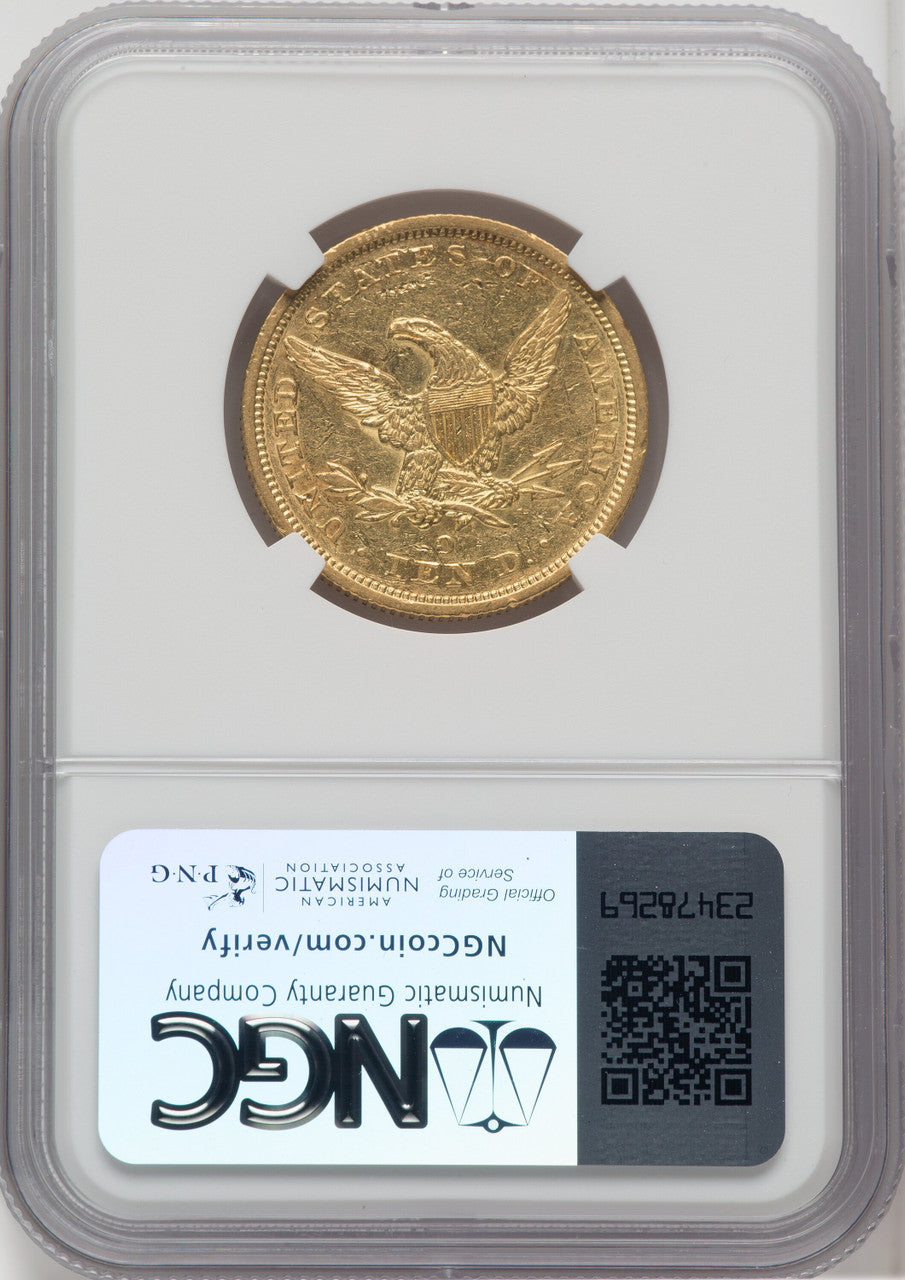 1844-O $10 Liberty Eagle NGC AU53