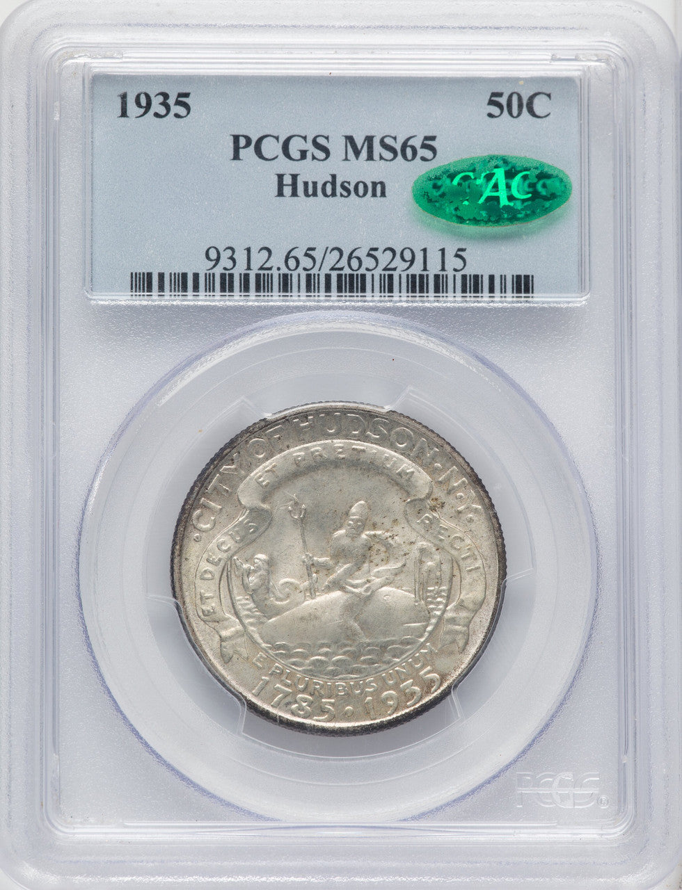 1935 50C Hudson CAC Commemorative Silver PCGS MS65