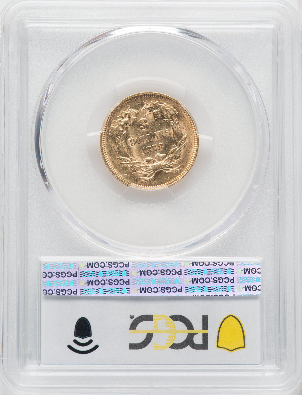 1878 $3 Three Dollar Gold Pieces PCGS AU55