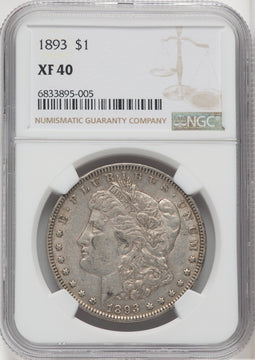 1893 $1 Morgan Dollar NGC XF40