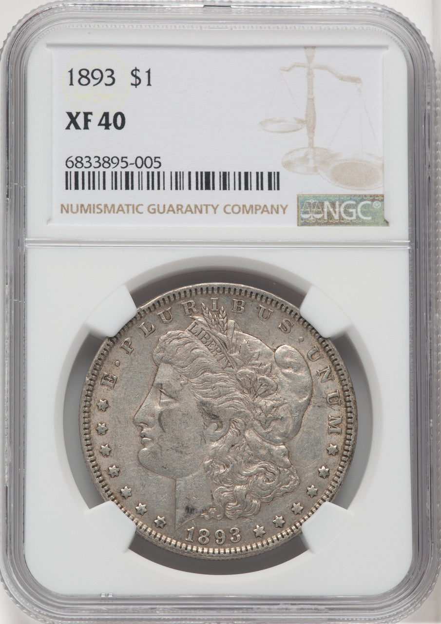 1893 $1 Morgan Dollar NGC XF40