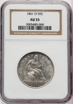 1861-O 50C Seated Half Dollar NGC AU55
