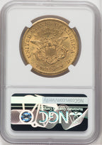 1857-S $20 Liberty Double Eagle NGC AU58